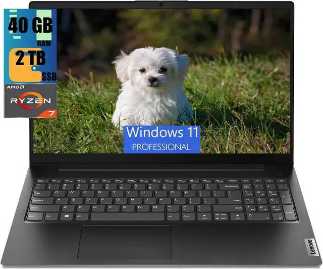 Main image of Lenovo V15 Business Laptop, 15.6" FHD Display, AMD Ryzen 7 7730U 8 Cores Processor , AMD Radeon Graphics, 40GB DDR4  2TB PCIe SSD, Numeric Keypad, HDMI, Webcam, Wi-Fi 6, Windows 11 Pro