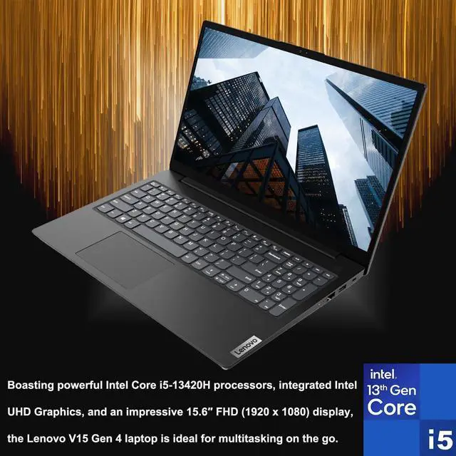 Alt view image 4 of 7 - Lenovo V15 Gen 4 Business Laptop, 15.6" FHD Display, Intel Core i5-13420H 8 Cores Processor, Intel UHD Graphics, 40GB DDR4  1TB PCIe SSD, HDMI, Webcam, Numeric Keypad, Wi-Fi, Windows 11 Pro