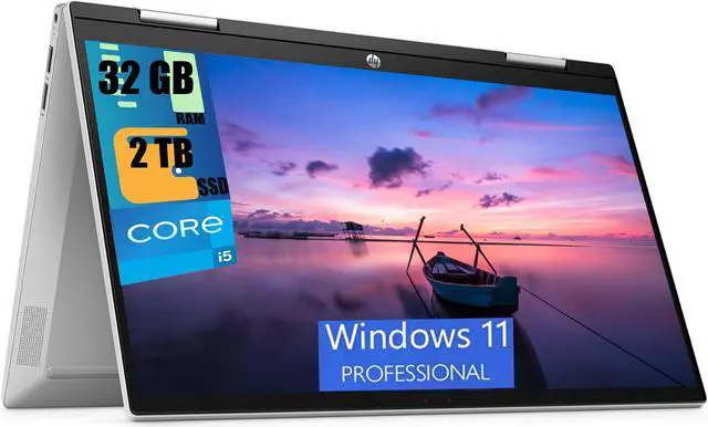 Main image of HP Pavilion x360 14 Laptop, 14" FHD Touchscreen, Intel Core i5-1235U 10 Cores Processor, Intel Iris Xe Graphics, 32GB DDR4  2TB PCIe SSD, Wi-Fi 6 and Bluetooth, Windows 11 Pro