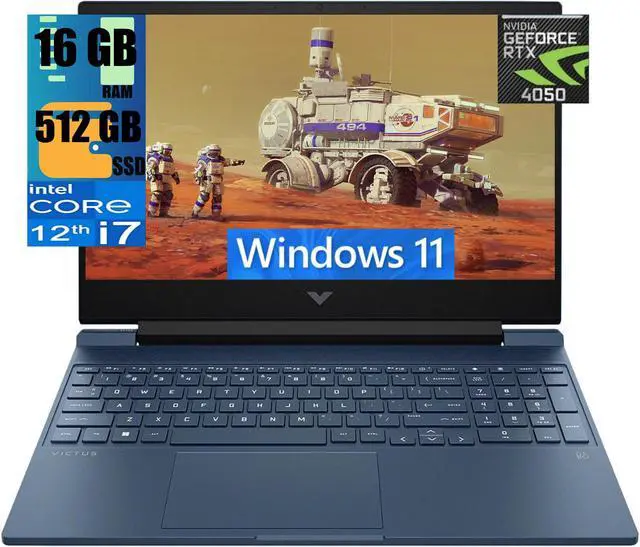 Main image of HP Victus 15 Gaming Laptop, 15.6" Full HD 144Hz Display, Intel Core i7-12650H 10-Cores Processor, GeForce RTX 4050 6GB GDDR6, 16GB DDR4  512GB PCIe SSD, Backlit KB, Wi-Fi 6, BT 5.3, Windows 11