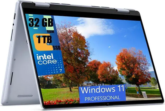 Main image of Dell Inspiron 7440 2-in-1 14 Laptop, 14.0" FHD+ Touchscreen, Core 7 150U 10-Cores Processor, Intel Graphics, 32GB DDR4  1TB PCIe SSD, Backlit KB, Fingerprint, WiFi 6E, BT 5.3, Windows 11 Pro