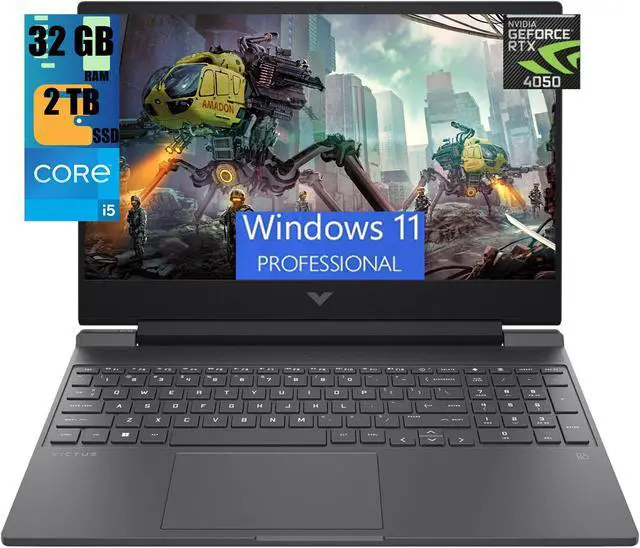 Main image of HP Victus 15t Gaming Laptop, 15.6" Full HD Display, Intel Core i5-13500H 12-Cores Processor, GeForce RTX 4050 6GB GDDR6, 32GB DDR4  2TB PCIe SSD, Backlit KB, WiFi 6, Bluetooth, Windows 11 Pro