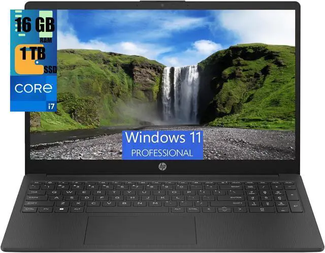 Main image of HP 15 Business Laptop, 15.6" HD (1366x768) 60Hz Display, Intel Core i7-1355U 10-Cores Processor, Intel UHD Graphics, 16GB DDR4  1TB PCIe SSD, WiFi 6, Bluetooth 5.3, Windows 11 Pro