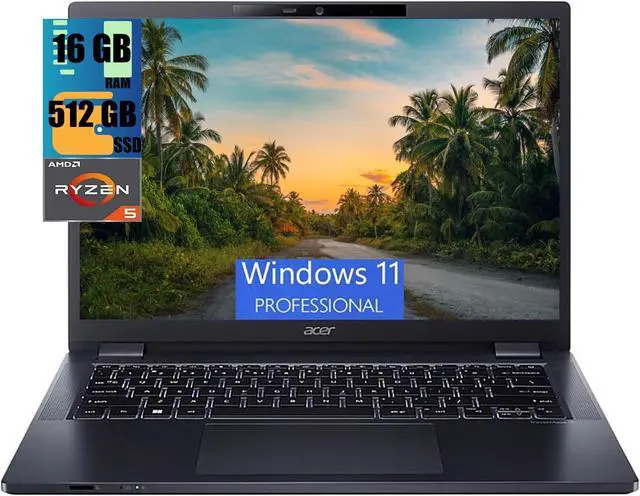 Main image of acer Ultra Thin & Light Professional Laptop 14.0" WUXGA Display, Ryzen 5 PRO 6650U 6-Cores Processor, AMD Radeon 660M Graphics, 16GB DDR4  512GB PCIe SSD, Backlit KB, Fingerprint, Windows 11 Pro