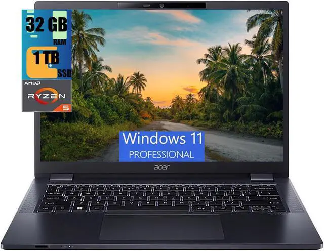 Main image of acer Ultra Thin & Light Professional Laptop 14.0" WUXGA Display, Ryzen 5 PRO 6650U 6-Cores Processor, AMD Radeon 660M Graphics, 32GB DDR4  1TB PCIe SSD, Backlit KB, Fingerprint, Windows 11 Pro