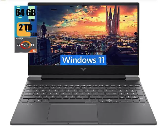 Main image of HP Victus 15 Gaming Laptop, 15.6" FHD 144Hz Display, AMD Ryzen 5 7535HS 6 Cores Processor, AMD Radeon RX 6550M Graphics, 64GB DDR5  2TB PCIe SSD, Wi-Fi 6 Backlit Keyboard, Windows 11