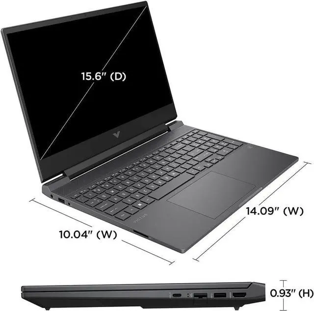 Alt view image 6 of 6 - HP Victus 15 Gaming Laptop, 15.6" FHD 144Hz Display, AMD Ryzen 5 7535HS 6 Cores Processor, AMD Radeon RX 6550M Graphics, 16GB DDR5  512GB PCIe SSD, Wi-Fi 6 Backlit Keyboard, Windows 11