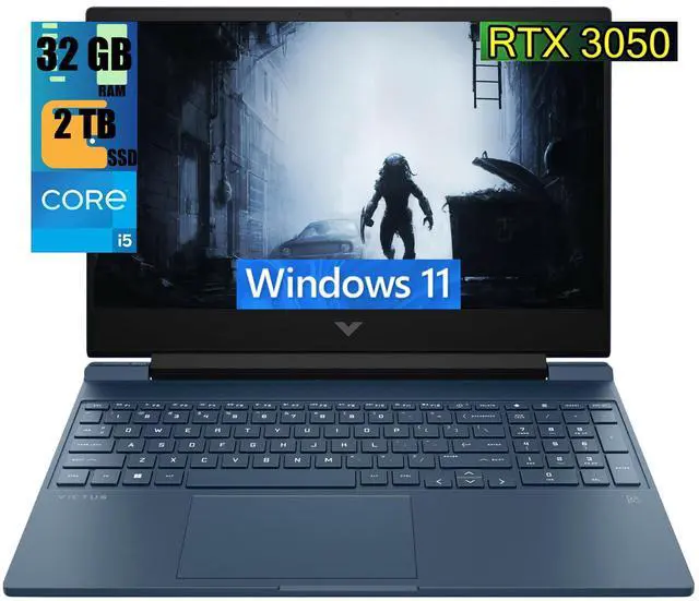 Main image of HP Victus 15 Gaming Laptop, 15.6" FHD 144Hz Display, Intel Core i5-12450H 8 Cores Processor, NVIDIA GeForce RTX 3050 4 GB GDDR6, 32GB DDR4  2TB PCIe SSD, Backlit Keyboard, Wi-Fi 6, Windows 11