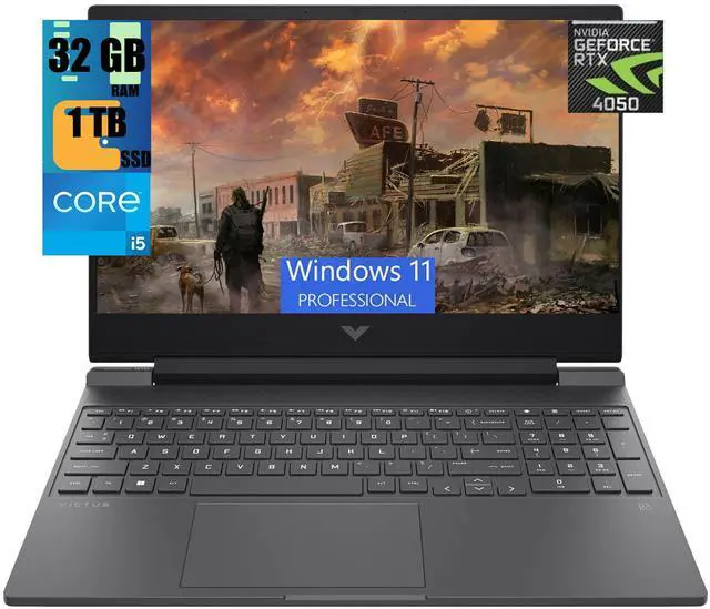 Main image of HP Victus 15 Gaming Laptop, 15.6" FHD 144Hz Display, Intel Core i5-13500H 12-Cores Processor, NVIDIA GeForce RTX 4050 6GB GDDR6, 32GB DDR4  1TB PCIe SSD,  Backlit KYB, WiFi 6, Windows 11 Pro