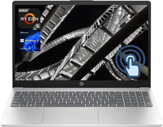 Alt view image 2 of 7 - HP 15 Laptop, 15.6" HD (1366 x 768) Touchscreen, AMD Ryzen 5 7520U 4 Cores Processor, AMD Radeon Graphics, 8GB  DDR4  512GB  PCIe SSD, Bluetooth, Wi-Fi, Windows 11 Pro
