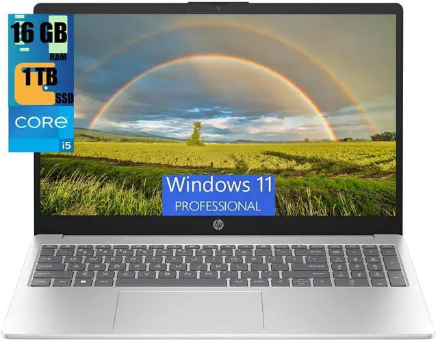 Main image of HP 15 Laptop, 15.6" FHD (1920 x 1080) Display, Intel Core i5-1235U 10 Cores Processor, Intel Iris Xe Graphics, 16GB DDR4  1TB PCIe SSD, Bluetooth, HDMI, WiFi 5, Windows 11 Pro