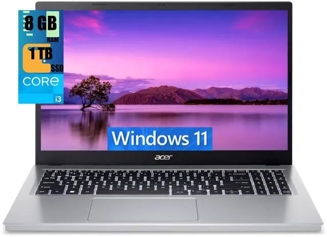 Main image of Acer Aspire Go 15 Slim Laptop, 15.6" Full HD Display, Intel Core i3-N305 8 Cores Processor, Intel UHD Graphics, 8GB DDR4  1TB PCIe SSD, Wi-Fi 6, Bluetooth 5.1, HDMI, Webcam, Windows 11 Home