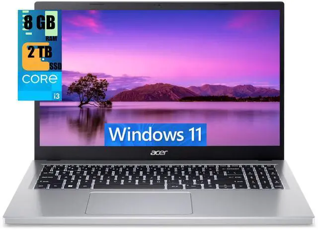 Main image of Acer Aspire Go 15 Slim Laptop, 15.6" Full HD Display, Intel Core i3-N305 8 Cores Processor, Intel UHD Graphics, 8GB  DDR4  2TB PCIe SSD, Wi-Fi 6, Bluetooth 5.1, HDMI, Webcam, Windows 11 Home