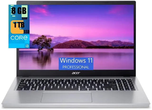 Main image of Acer Aspire Go 15 Slim Laptop, 15.6" Full HD Display, Intel Core i3-N305 8 Cores Processor, Intel UHD Graphics, 8GB DDR4  1TB PCIe SSD, Wi-Fi 6, Bluetooth 5.1, HDMI, Webcam, Windows 11 Pro