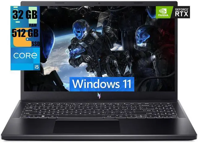Main image of Acer Nitro V 15 Gaming Laptop, 15.6" FHD 144Hz Display, Intel Core i5-13420H 8 cores Processor, NVIDIA GeForce RTX 2050 4GB GDDR6, 32GB DDR5  512GB PCIe SSD, Backlit Keyboard, WiFi 6, Windows 11