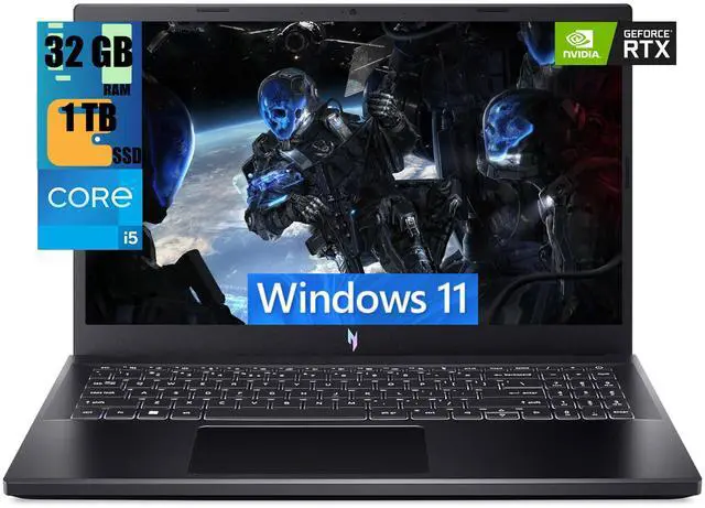 Main image of Acer Nitro V 15 Gaming Laptop, 15.6" FHD 144Hz Display, Intel Core i5-13420H 8 cores Processor, NVIDIA GeForce RTX 2050 4GB GDDR6, 32GB DDR5  1TB PCIe SSD, Backlit Keyboard, WiFi 6, Windows 11