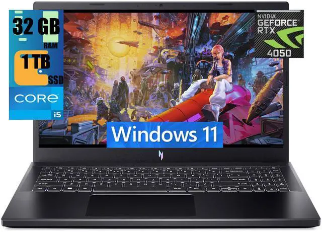 Main image of Acer Nitro V 15 Gaming Laptop, 15.6" FHD 144Hz Display, Intel Core i5-13420H Octa-core Processor, NVIDIA GeForce RTX 4050 6GB Graphic, 32GB DDR5  1TB PCIe SSD, WiFi 6 Backlit KB, Windows 11
