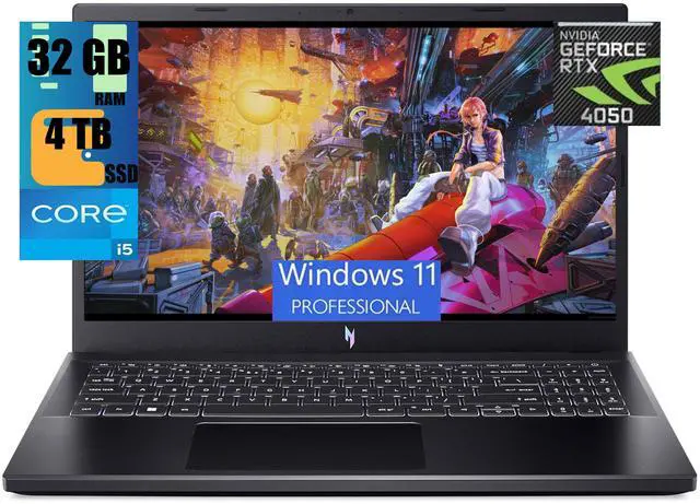 Main image of Acer Nitro V 15 Gaming Laptop, 15.6" FHD 144Hz Display, Intel Core i5-13420H Octa-core Processor, NVIDIA GeForce RTX 4050 6GB Graphic, 32GB DDR5  4TB  PCIe SSD, WiFi 6 Backlit KB, Windows 11 Pro