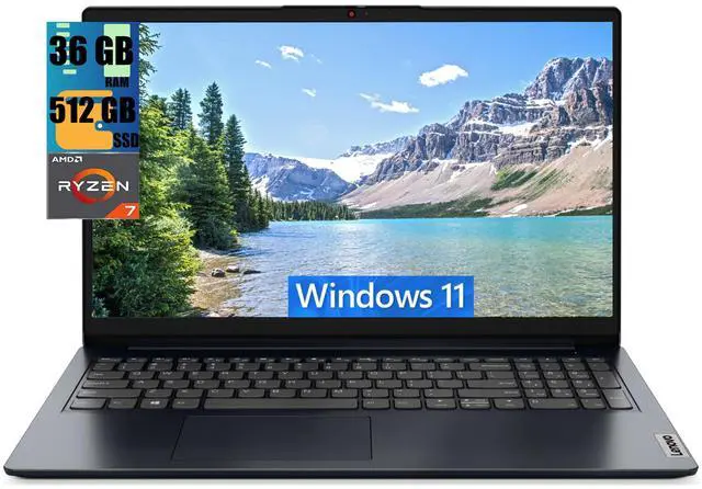 Main image of Lenovo Ideapad 3 14 Laptop, 14" FHD (1920 x 1080) Display, AMD Ryzen 7 5700U 4 Cores Processor, AMD Radeon Graphics, 36GB DDR4  512GB PCIe SSD, Fingerprint Reader, Backlit Keyboard, Windows 11