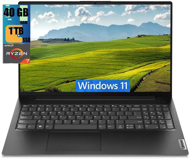 Main image of Lenovo V15 Business Laptop, 15.6" FHD Display, AMD Ryzen 7 7730U 8 Cores Processor, AMD Radeon Graphics, 40GB DDR4  1TB PCIe SSD, Numeric Keypad, HDMI, RJ45, Webcam, Wi-Fi, Windows 11