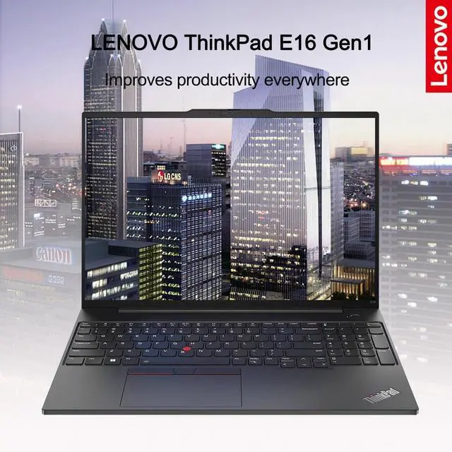 Alt view image 6 of 6 - Lenovo ThinkPad E16 Business Laptop, 16" WUXGA Display, AMD Ryzen 5 7730U 8 Cores Processor, AMD Radeon Graphics, 16GB DDR4  1TB PCIe SSD, Webcam, FP Reader, Backlit KB, Wi-Fi 6, Windows 11