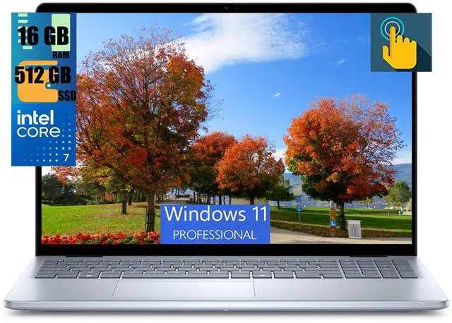 Main image of Dell Inspiron 16 Business Laptop, 16" WUXGA Touchscreen, Intel Core 7 150U 10-Core Processor, Intel Iris Xe Graphics, 16GB DDR4  512GB PCIe SSD, Wi-Fi 6E Backlit KB Fingerprint, Windows 11 Pro
