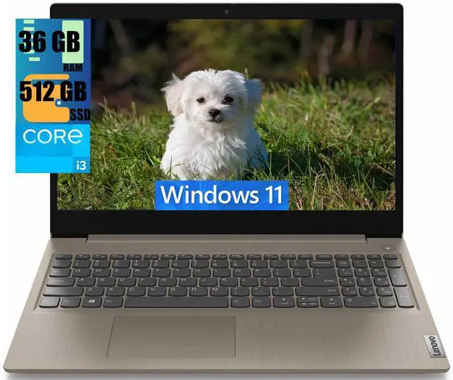 Main image of Lenovo Ideapad 3i 15 Laptop, 15.6" FHD Display, Intel Core i3-1115G4, 2 Cores Processor, Intel Iris Xe Graphics, 36GB DDR4  512GB PCIe SSD, Fingerprint Reader, WiFi 5, Webcam, Windows 11