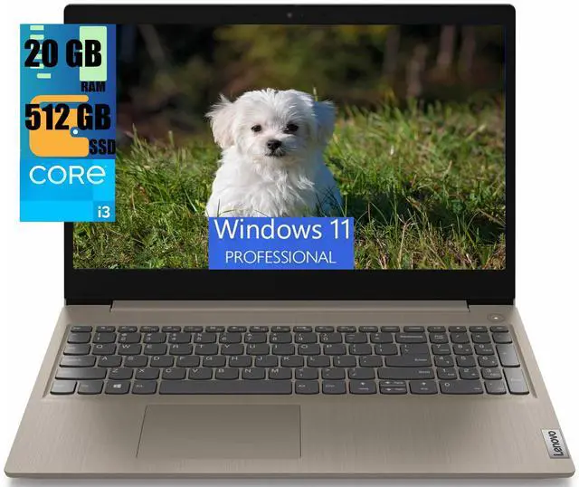 Main image of Lenovo Ideapad 3i 15 Laptop, 15.6" FHD Display, Intel Core i3-1115G4, 2 Cores Processor, Intel Iris Xe Graphics, 20GB DDR4  512GB PCIe SSD, Fingerprint Reader, WiFi 5, Webcam, Windows 11 Pro