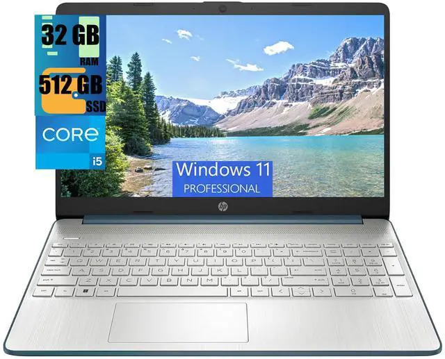 Main image of HP 15 Laptop, 15.6" FHD (1920 x 1080) Display, Intel Core i5-1235U 10 Cores Processor, Intel Iris Xe Graphics, 32GB DDR4  512GB PCIe SSD, Bluetooth, HDMI, WiFi 5, Windows 11 Pro