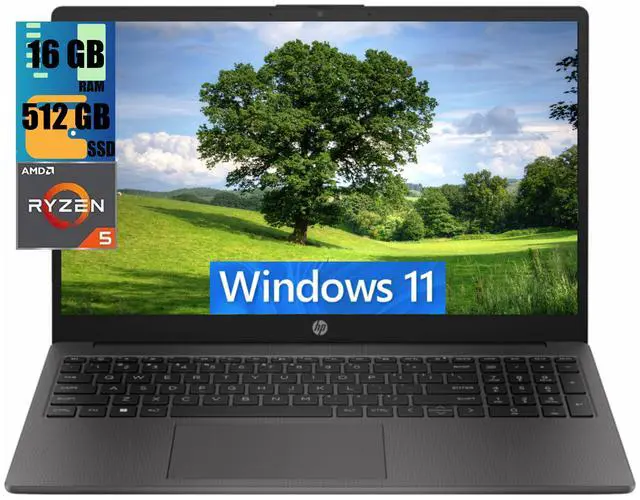 Main image of HP 255 G10 15 Business Laptop, 15.6" FHD Display, AMD Ryzen 5 7530U 6 Cores Processor, AMD Radeon Graphics, 16GB DDR4  512GB PCIe SSD, Webcam, HDMI, Wi-Fi 6, Windows 11
