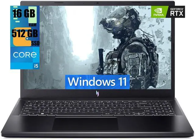 Main image of Acer Nitro V 15 Gaming Laptop, 15.6" FHD 144Hz Display, Intel Core i5-13420H 8 cores Processor, NVIDIA GeForce RTX 2050 4GB GDDR6, 16GB DDR5  512GB PCIe SSD, Backlit Keyboard, WiFi 6, Windows 11