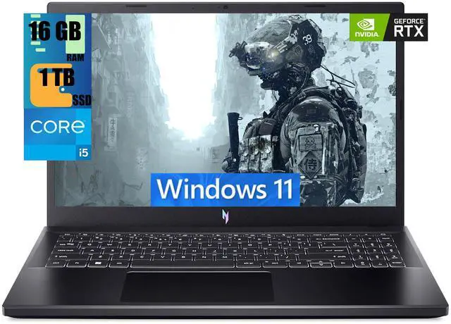 Main image of Acer Nitro V 15 Gaming Laptop, 15.6" FHD 144Hz Display, Intel Core i5-13420H 8 cores Processor, NVIDIA GeForce RTX 2050 4GB GDDR6, 16GB DDR5  1TB PCIe SSD, Backlit Keyboard, WiFi 6, Windows 11
