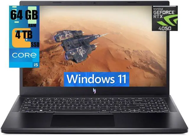 Main image of Acer Nitro V 15 Gaming Laptop, 15.6" FHD 144Hz Display, Intel Core i5-13420H Octa-core Processor, NVIDIA GeForce RTX 4050 6GB Graphic, 64GB DDR5  4TB PCIe SSD, WiFi 6 Backlit KB, Windows 11