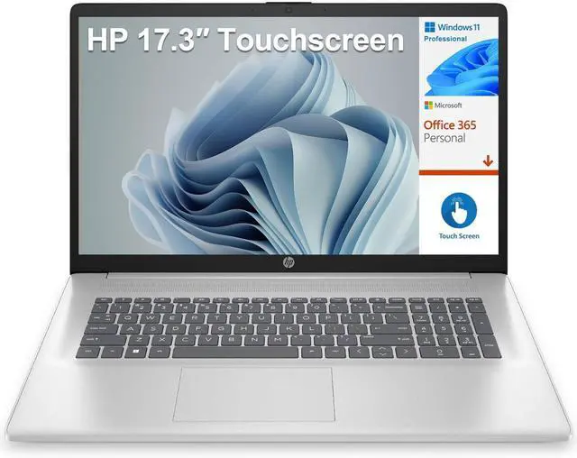 Alt view image 2 of 6 - HP 17 Laptop, 17.3" HD+ (1600 x 900) Touchscreen, Intel Pentium Silver N5030 4 cores Processor, Intel UHD Graphics, 16GB DDR4  1TB PCIe SSD, 802.11AC WiFi, Bluetooth 5.0, Windows 11 Pro