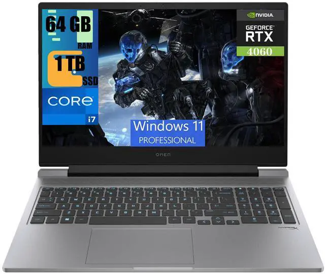 Main image of HP Omen 16 Gaming Laptop, 16.1" FHD 144Hz Display, Intel i7-14650HX 16-Core Processor, NVIDIA GeForce RTX 4060 8GB GDDR6, 64GB DDR5  1TB PCIe SSD, Wi-Fi 6E RGB Backlit Keyboard, Windows 11 Pro