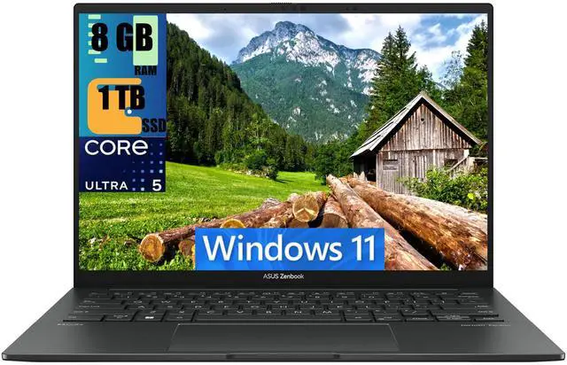 Main image of ASUS ZenBook 14 Pro OLED Business Laptop, 14" FHD+ (1920 x 1200) Touchscreen, Intel Core Ultra 5 125H Processor, Intel Graphics, 8GB DDR4  1TB PCIe SSD, FHD Webcam, Windows 11 Home