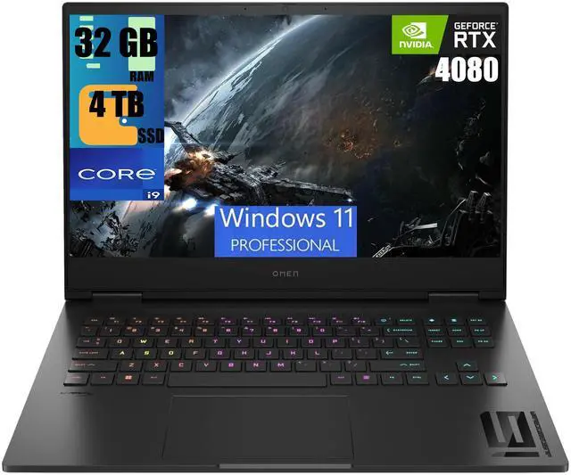 Main image of HP Omen 16 Gaming Laptop, 16.1" QHD 240Hz, Intel Core i9-14900HX 24 Cores Processor, NVIDIA GeForce RTX 4080 12GB GDDR6 Graphics, 32GB DDR5  4TB  PCIe SSD, RGB Backlit KB, Wi-Fi 7, Windows 11 Pro