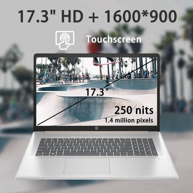 Alt view image 5 of 6 - HP 17 Laptop, 17.3" HD+ (1600 x 900) Touchscreen, Intel Core i3-N305 8 Cores Processor, Intel UHD Graphics, 32GB DDR4  2TB PCIe SSD, Fingerprint Reader, Wi-Fi 6, Windows 11