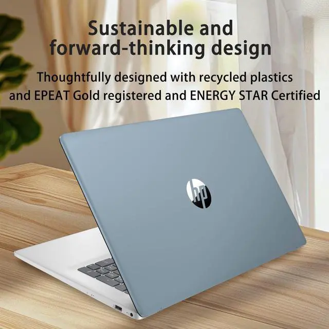 Alt view image 4 of 4 - HP 17 Laptop, 17.3" FHD (1920 x 1080) Display, Intel Core 7 150U 10 cores Processor, Intel UHD Graphics, 16GB DDR4  512GB PCIe SSD, Fingerprint Reader, Backlit Keyboard, Wi-Fi 6, Windows 11 Pro