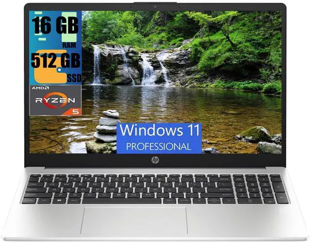 Main image of HP Essential 255 G10 15 Laptop, 15.6" FHD (1920 x 1080) Display, AMD Ryzen 5 7530U 6-Core Processor, AMD Radeon Graphics, 16GB DDR4  512GB PCIe SSD, Bluetooth, HDMI, Wi-Fi 6, Windows 11 Pro