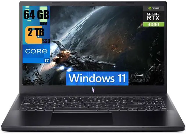 Main image of Acer Nitro V 15 Gaming Laptop, 15.6" FHD 144Hz Display, Intel Core i7-13620H 10-core Processor, GeForce RTX 4060 8GB Graphic, 64GB DDR5  2TB PCIe SSD, Backlit Keyboard, Bluetooth 5.1, Windows 11