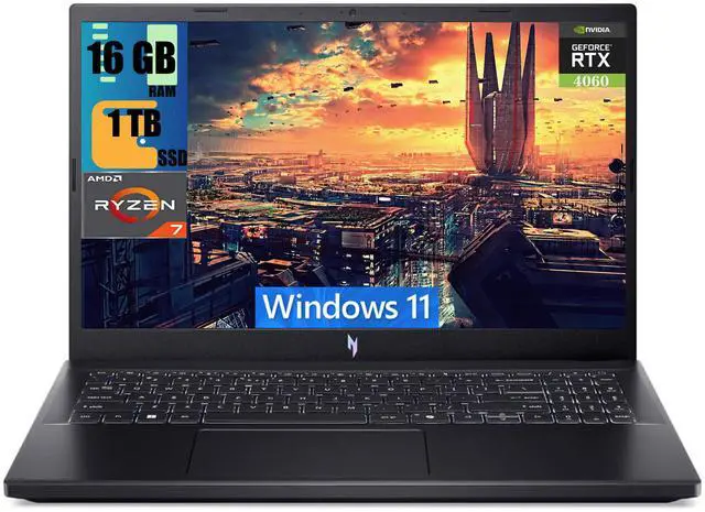 Main image of Acer Nitro V 16 Gaming Laptop, 16" FHD 144Hz Display, AMD Ryzen 7 7735HS 8-core Processor, NVIDIA GeForce RTX 4060 8GB Graphic, 16GB DDR5  1TB PCIe SSD, Backlit KB, Bluetooth 5.1, Windows 11