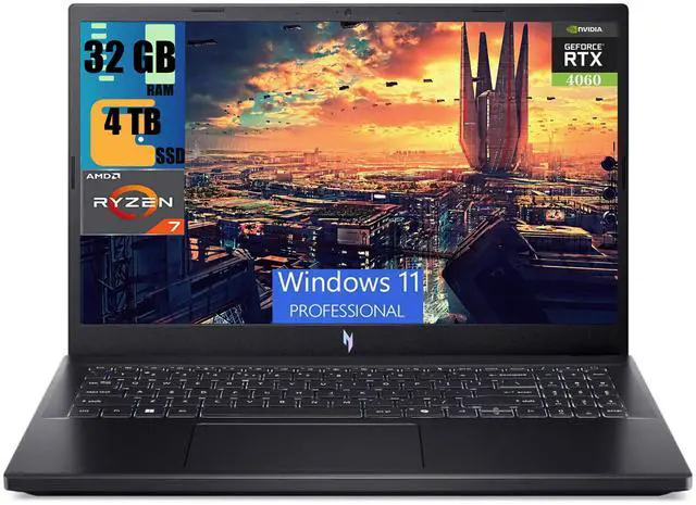 Main image of Acer Nitro V 16 Gaming Laptop, 16" FHD 144Hz Display, AMD Ryzen 7 7735HS 8-core Processor, NVIDIA GeForce RTX 4060 8GB Graphic, 32GB DDR5  4TB  PCIe SSD, Backlit KB, Bluetooth 5.1, Windows 11 Pro