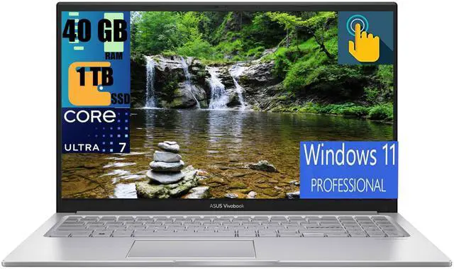 Main image of ASUS Vivobook 15 Business Laptop, 15.6" FHD Touchscreen, Intel Core i7-1355U 10 Cores Processor, Intel Iris Xe Graphics, 40GB DDR4  1TB PCIe SSD, Backlit Keyboard, Fingerprint Reader, Windows 11 Pro