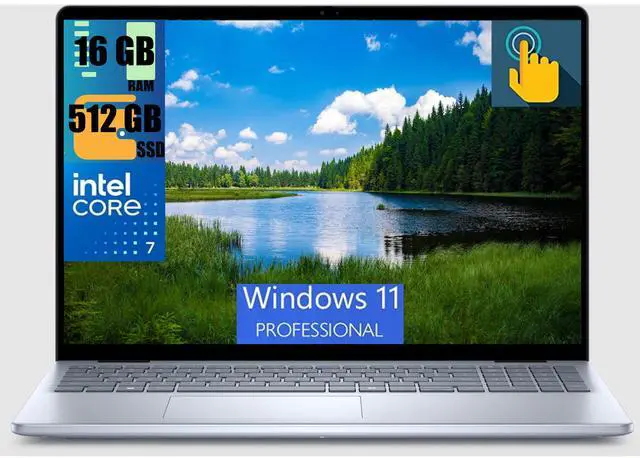 Main image of Dell Inspiron 16 5640 Business Laptop, 16" WUXGA (1920 x 1200) Touchscreen, Intel 10-core Core 7 150U Processor, Intel Graphics, 16GB DDR4  512GB PCIe SSD, Backlit Fingerprint Reader, Windows 11 Pro