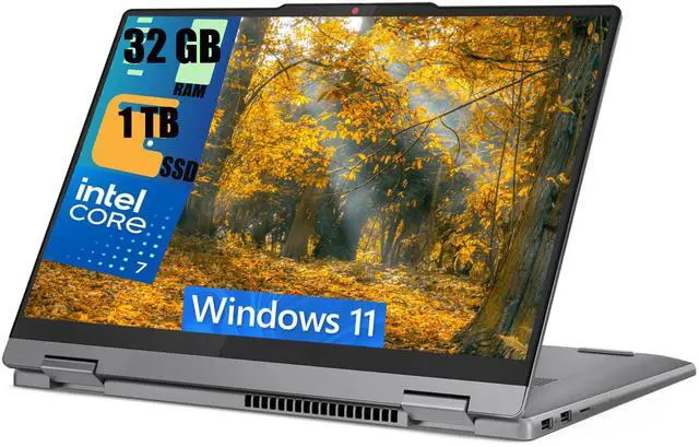 Main image of Lenovo IdeaPad Flex 5 2-in-1 16 Laptop, 16" WUXGA (1920x1200) Touchscreen, Intel Core 7 150U 10-core Processor, Intel Graphics, 32GB DDR4  1TB PCIe SSD, Backlit KB, Fingerprint Reader, Windows 11