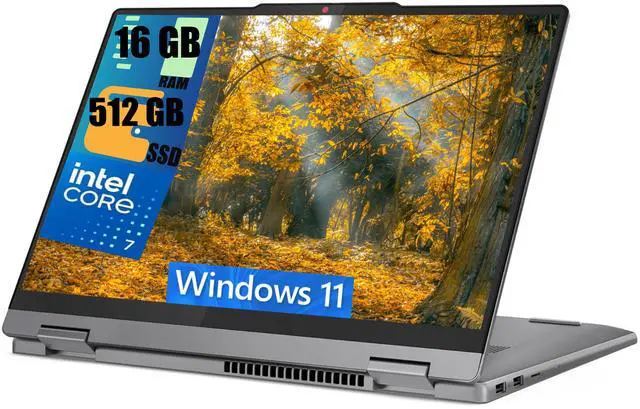 Main image of Lenovo IdeaPad Flex 5 2-in-1 16 Laptop, 16" WUXGA (1920x1200) Touchscreen, Intel Core 7 150U 10-core Processor, Intel Graphics, 16GB DDR4  512GB PCIe SSD, Backlit KB, Fingerprint Reader, Windows 11