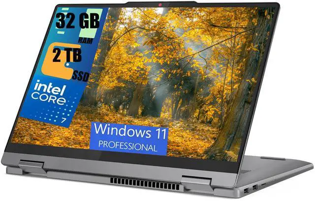 Main image of Lenovo IdeaPad Flex 5 2-in-1 16 Laptop, 16" WUXGA (1920x1200) Touchscreen, Intel Core 7 150U 10-core Processor, Intel Graphics, 32GB DDR4  2TB PCIe SSD, Backlit KB, Fingerprint Reader, Windows 11 Pro