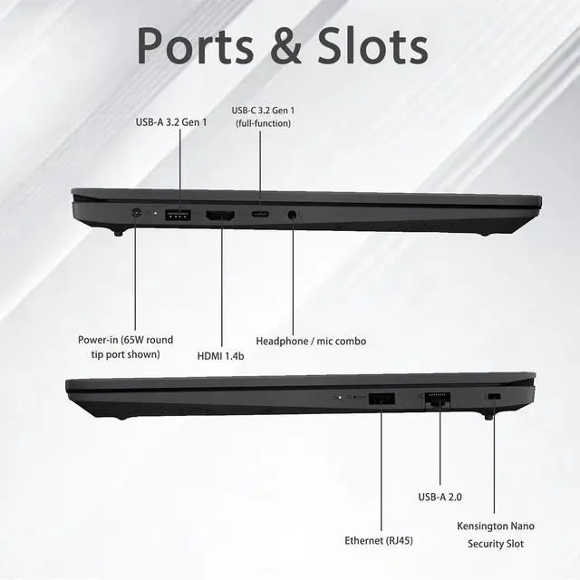 Alt view image 5 of 5 - Lenovo V15 Premium Laptop, 15.6" FHD (1920 x 1080) Display, Intel Core i7-13620H 10 Cores Processor, Intel UHD Graphics, 24GB DDR4  1TB PCIe SSD, Webcam, HDMI, Wi-Fi 6, Windows 11
