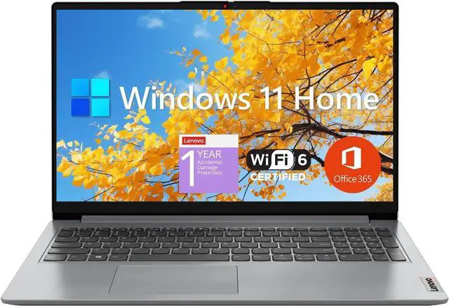Alt view image 2 of 6 - Lenovo IdeaPad 1 15 Laptop, 15.6" FHD Display, Intel Celeron N4500 2 Cores Processor, Intel UHD Graphics, 20GB DDR4  512GB PCIe SSD, SD Card Reader, Numeric Keypad, HDMI, Wi-Fi 6, Windows 11 Pro